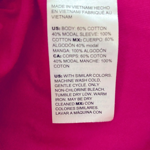 NWT Chico’s Pink V-Neck 3/4 Sleeve Fall Top, M, 8 - Picture 8 of 11